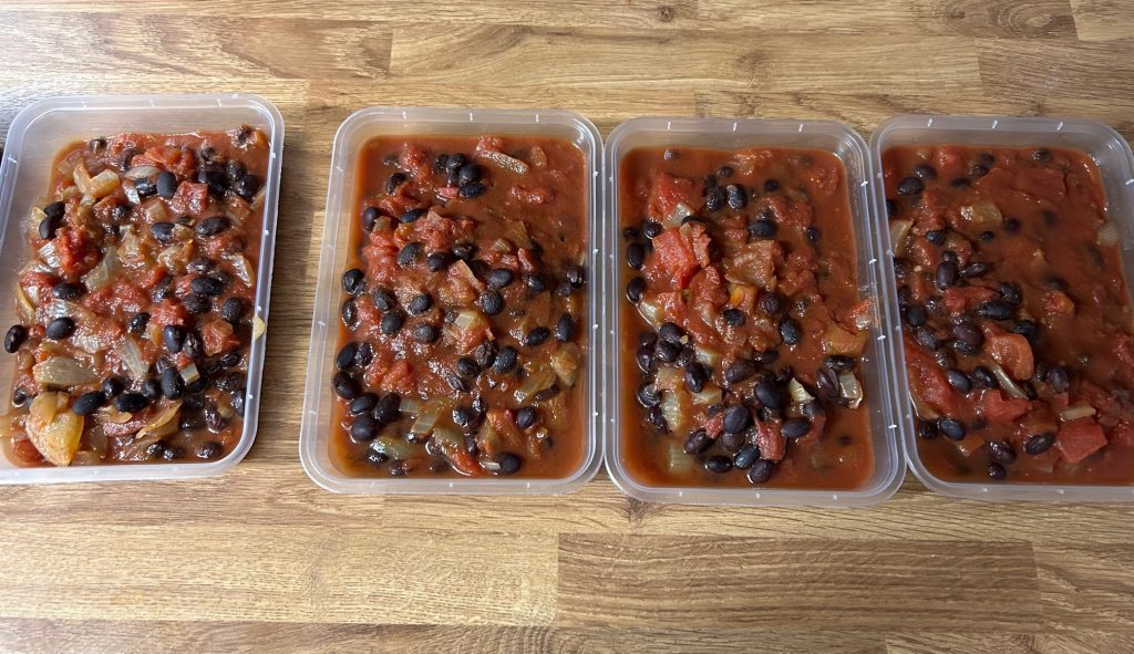 Freezing black bean chilli